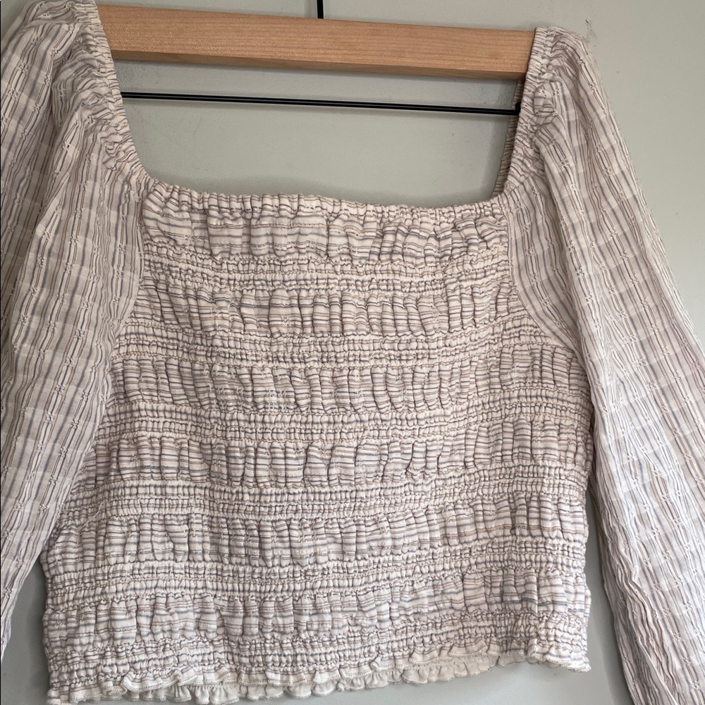 American Eagle Outfitters Cream Textured Top  size XL - Picture 6 of 6